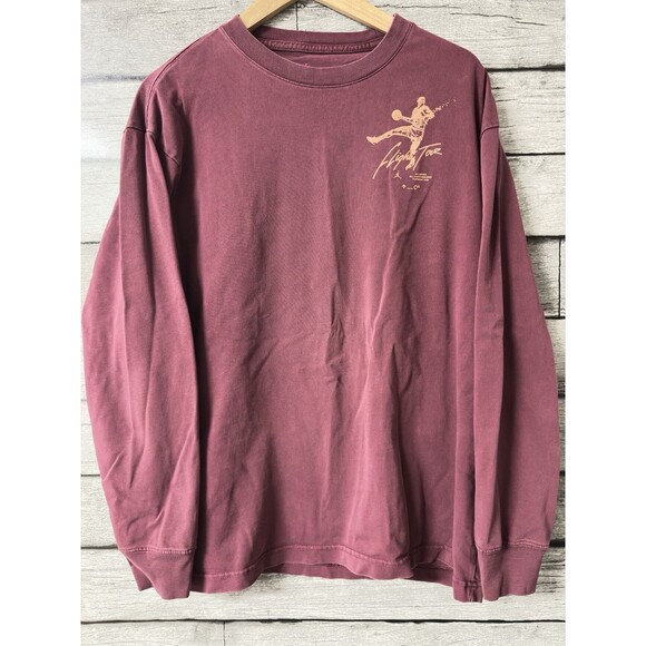Nike Air Jordan Flight Cruising Altitude Tour Maroon Long Sleeve Michael Jordan - Picture 1 of 5